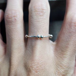 Size 9.5 Sterling Silver Tiny Moving Orbs Handmade Ring